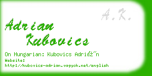adrian kubovics business card